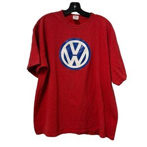Vintage VW Volkswagen VW T-shirt Men's Gildan XL Large‎ Center Logo Red